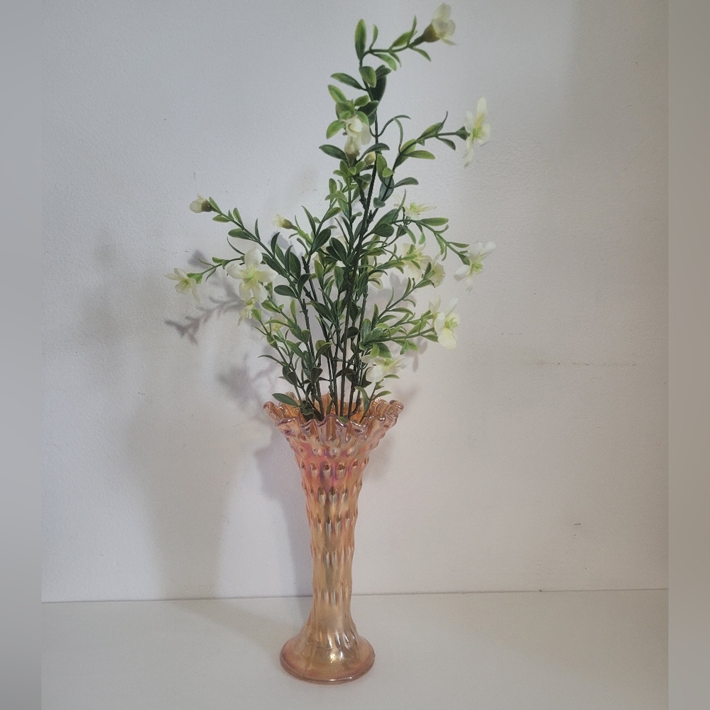 Vintage Marigold Carnival Glass Vase